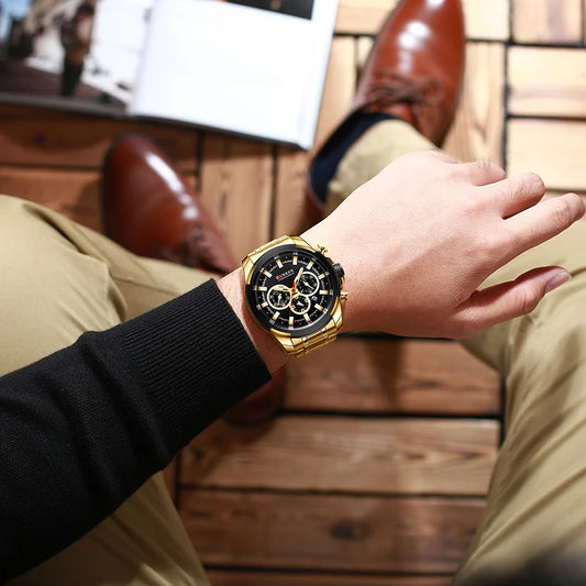 CURREN Men’s Luxury Steel Quartz Wrist Watch